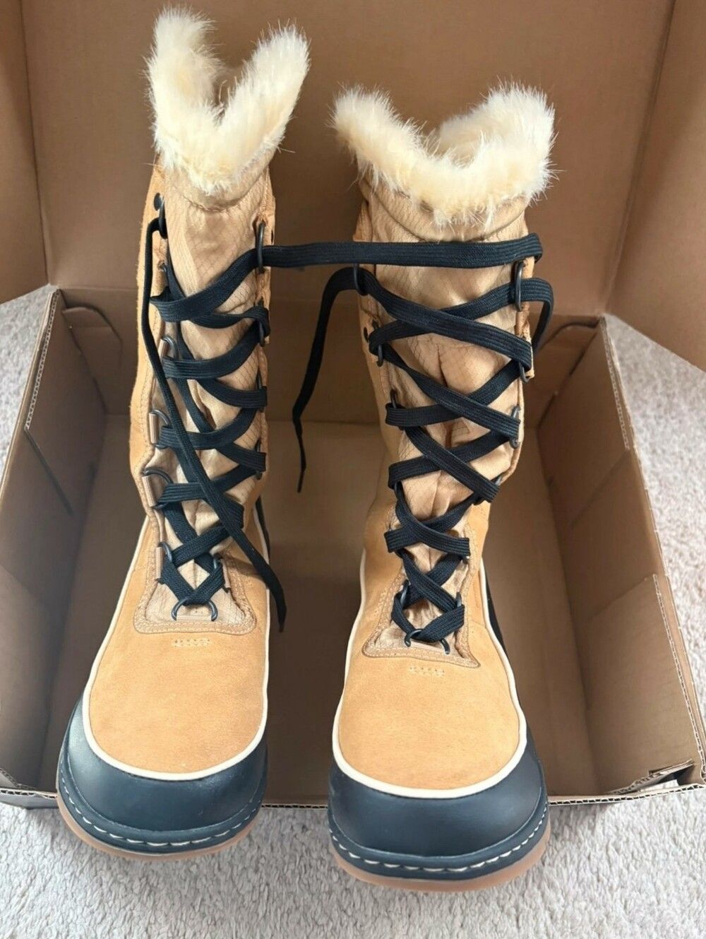 SOREL Tivoli III High Boots Curry Tan Black Winter Snow Waterproof Size 7 NIB